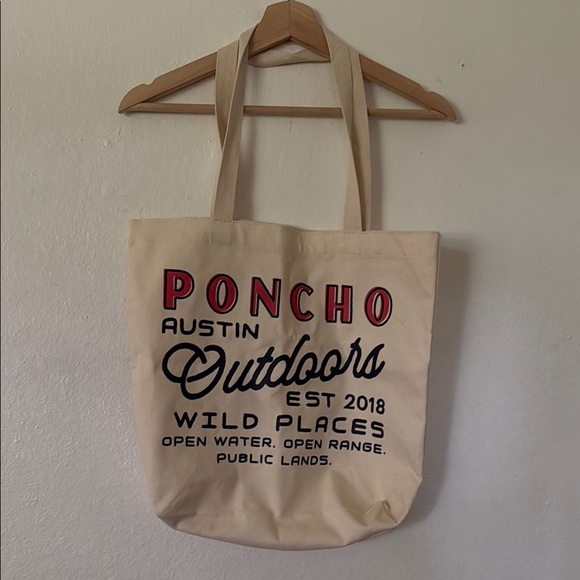 Poncho Austin Outdoors Canvas Tote Bag in Cream - Picture 1 of 6